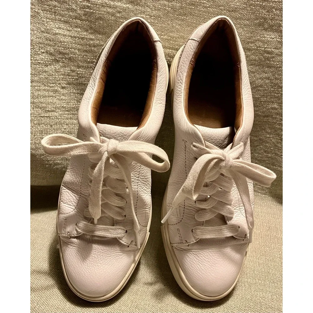 Frye Ivy Low Lace White Leather Sneakers Womens 8.5 M 3471183-WHT